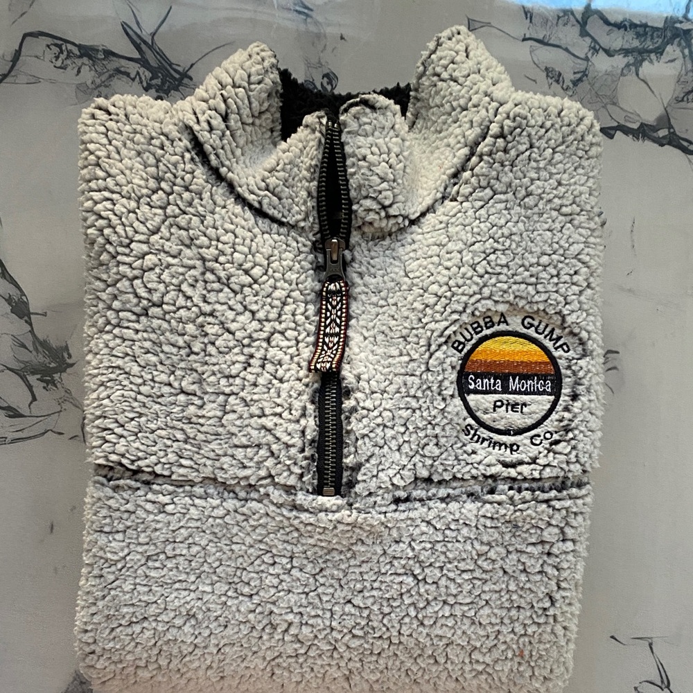 Bubba gump Santa Monica pier Cozy Sherpa Quarter-Zip Pullover